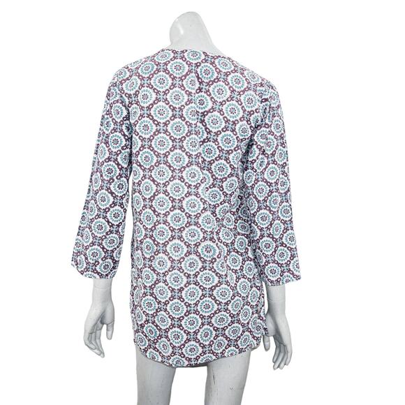 Roberta Roller Rabbit V-neck Tunic top Purple Blue Small - Picture 3 of 9